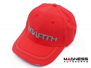 Cap - ABARTH - Red w/ Silver ABARTH Logo 